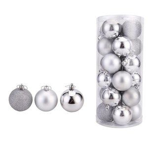 Diona J Christmas Silver Tree Balls Bling Sparkle ORNAMENT WREATH 4cm De…